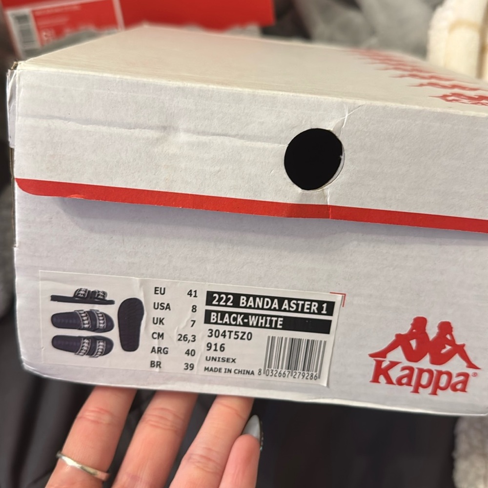 Kappa Slides size 8 women. Unisex sandal. Worn.